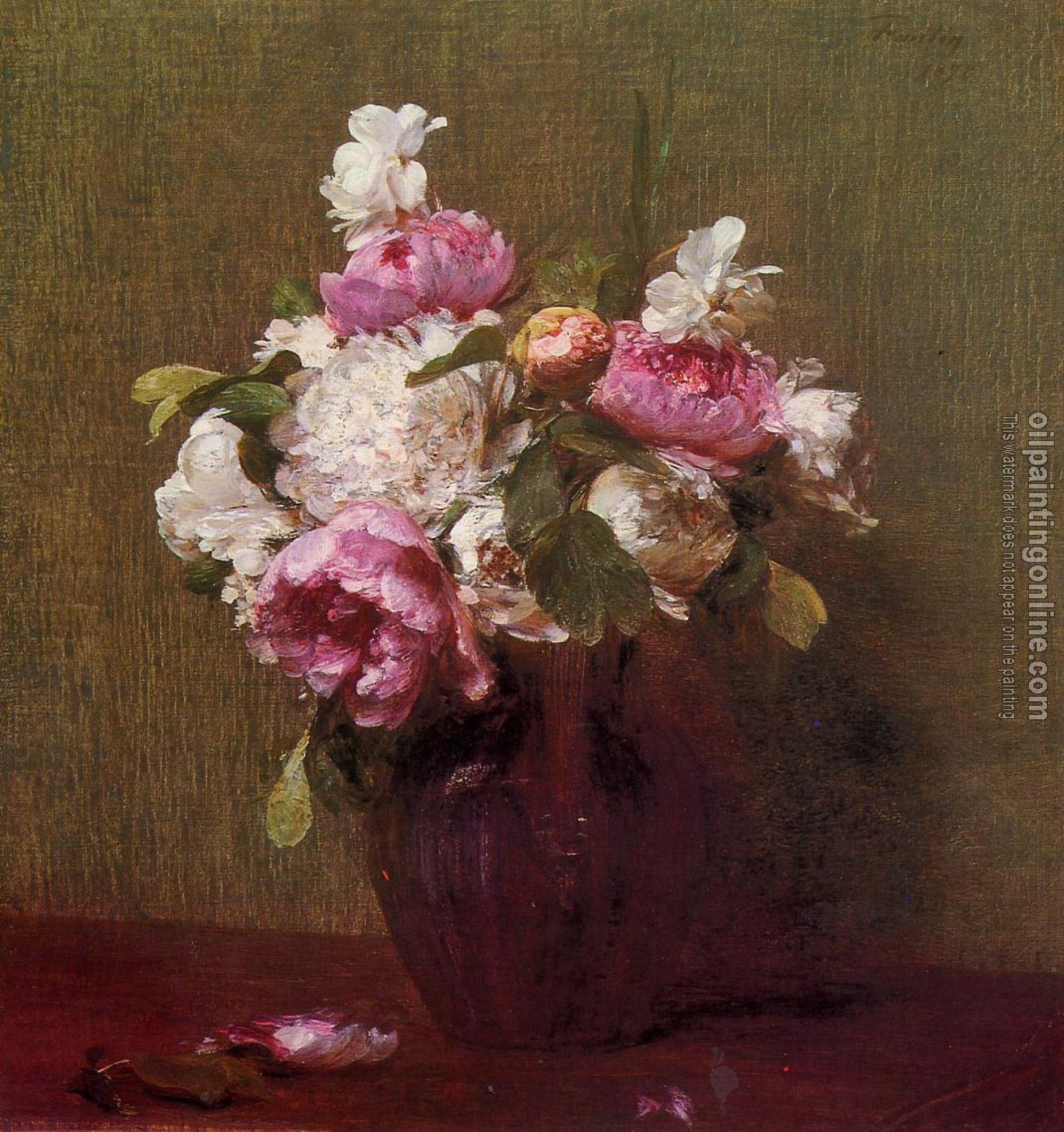 Fantin-Latour, Henri - White Peonies and Roses, Narcissus